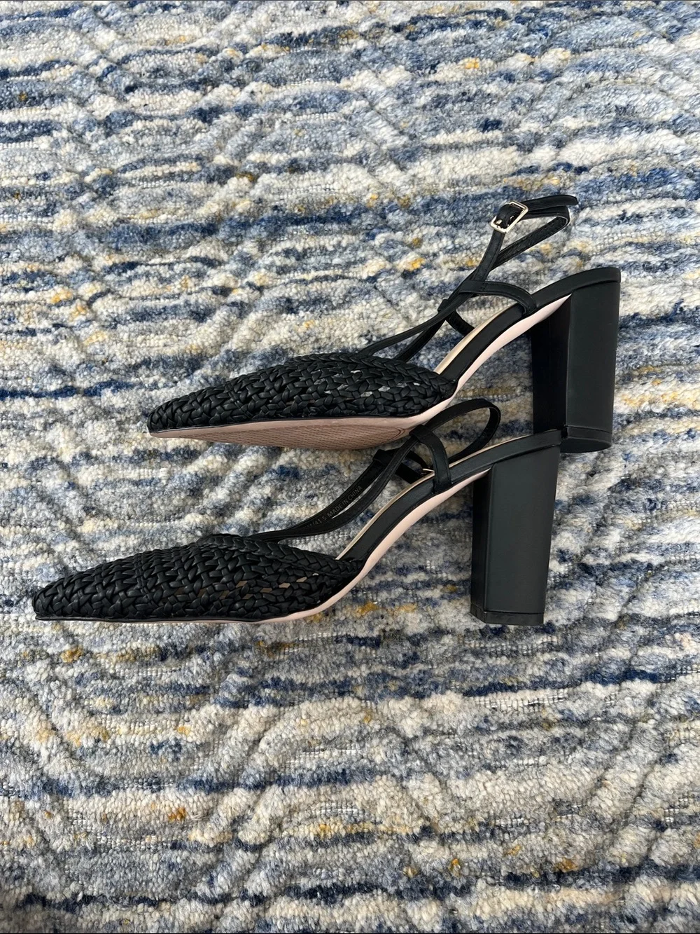 Women’s Jessica Simpson Nyara Black Woven Pointed Slingback Heels size 10